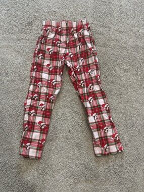 Bucees Youth Small Christmas Flannel Sleep Pajama Pants Tartan Red Green Beaver